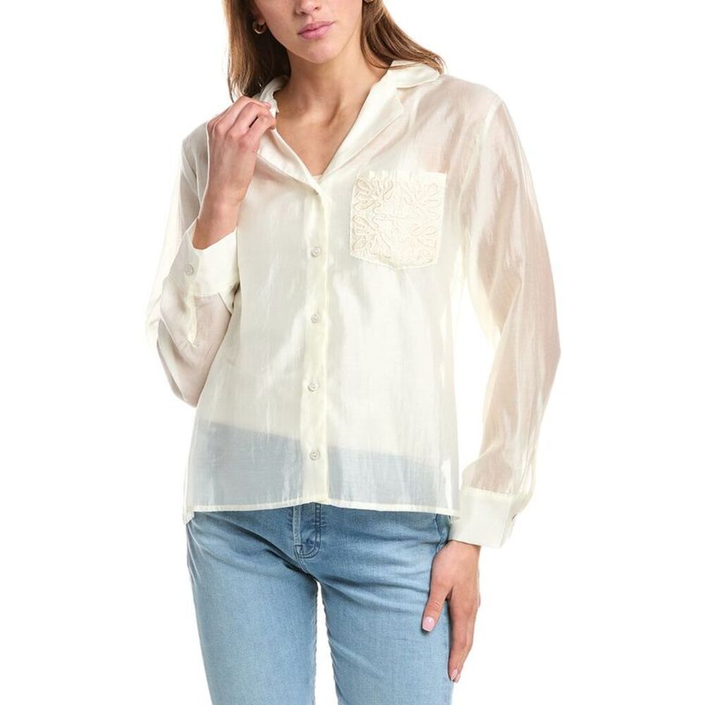 Colette Rose Womens  Button Front Top, White